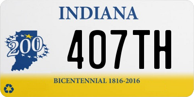 IN license plate 407TH