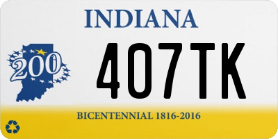 IN license plate 407TK