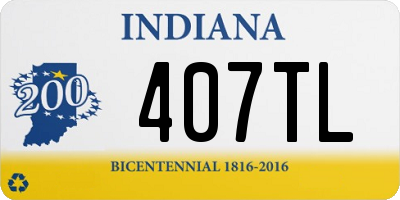 IN license plate 407TL