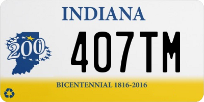 IN license plate 407TM