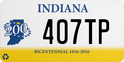 IN license plate 407TP