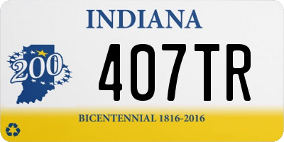 IN license plate 407TR