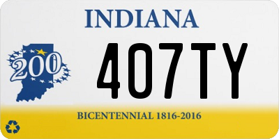 IN license plate 407TY