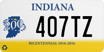 IN license plate 407TZ