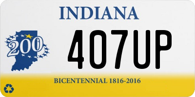 IN license plate 407UP