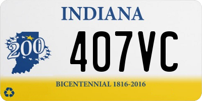 IN license plate 407VC