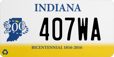 IN license plate 407WA