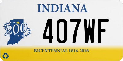 IN license plate 407WF