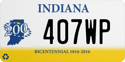 IN license plate 407WP