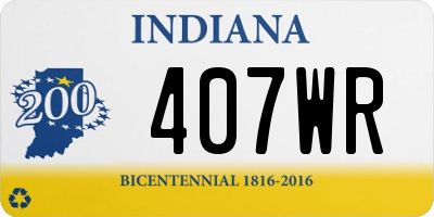 IN license plate 407WR