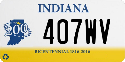 IN license plate 407WV