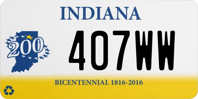 IN license plate 407WW