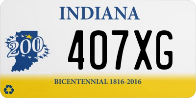 IN license plate 407XG