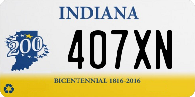 IN license plate 407XN