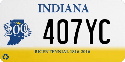 IN license plate 407YC