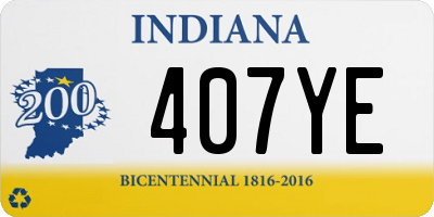 IN license plate 407YE