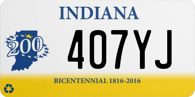 IN license plate 407YJ