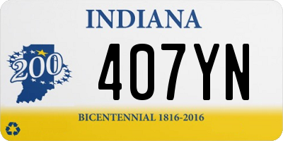 IN license plate 407YN