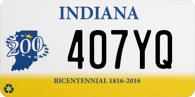 IN license plate 407YQ