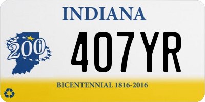 IN license plate 407YR