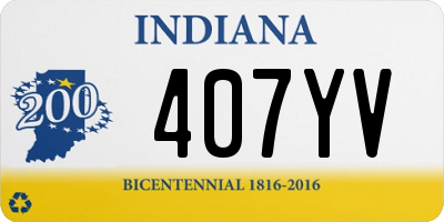 IN license plate 407YV