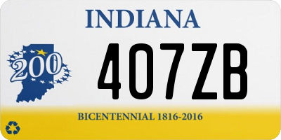 IN license plate 407ZB