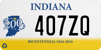 IN license plate 407ZQ