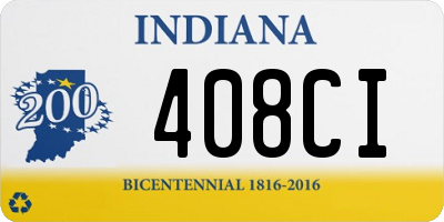 IN license plate 408CI