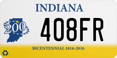 IN license plate 408FR