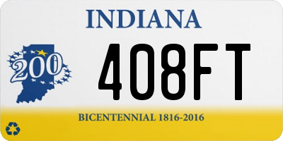 IN license plate 408FT