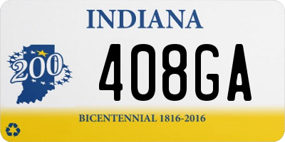 IN license plate 408GA