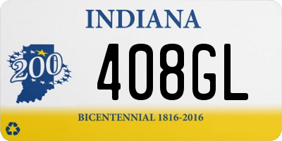 IN license plate 408GL