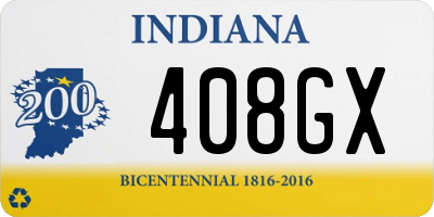 IN license plate 408GX