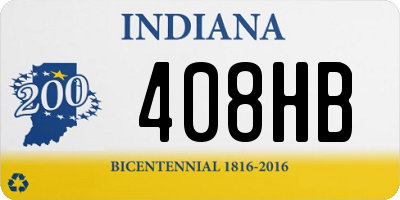 IN license plate 408HB