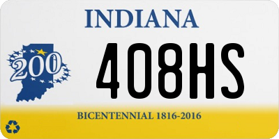 IN license plate 408HS