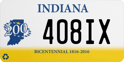 IN license plate 408IX