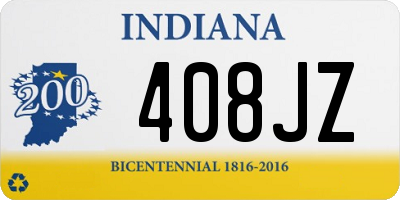 IN license plate 408JZ