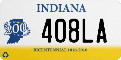 IN license plate 408LA