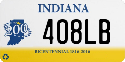 IN license plate 408LB