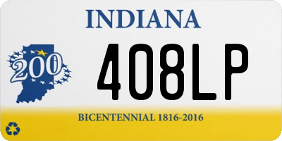 IN license plate 408LP