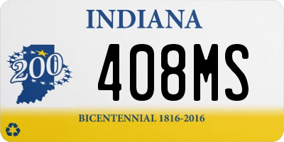 IN license plate 408MS