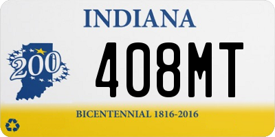 IN license plate 408MT