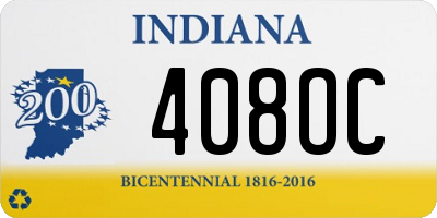 IN license plate 408OC