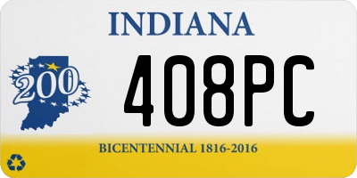 IN license plate 408PC