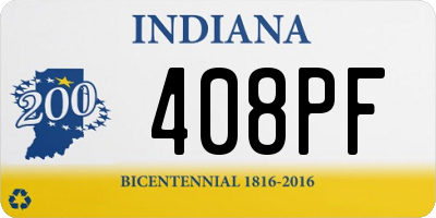 IN license plate 408PF