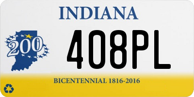 IN license plate 408PL