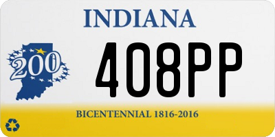 IN license plate 408PP