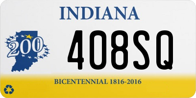 IN license plate 408SQ