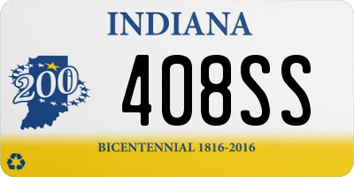 IN license plate 408SS