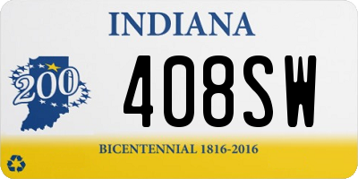 IN license plate 408SW